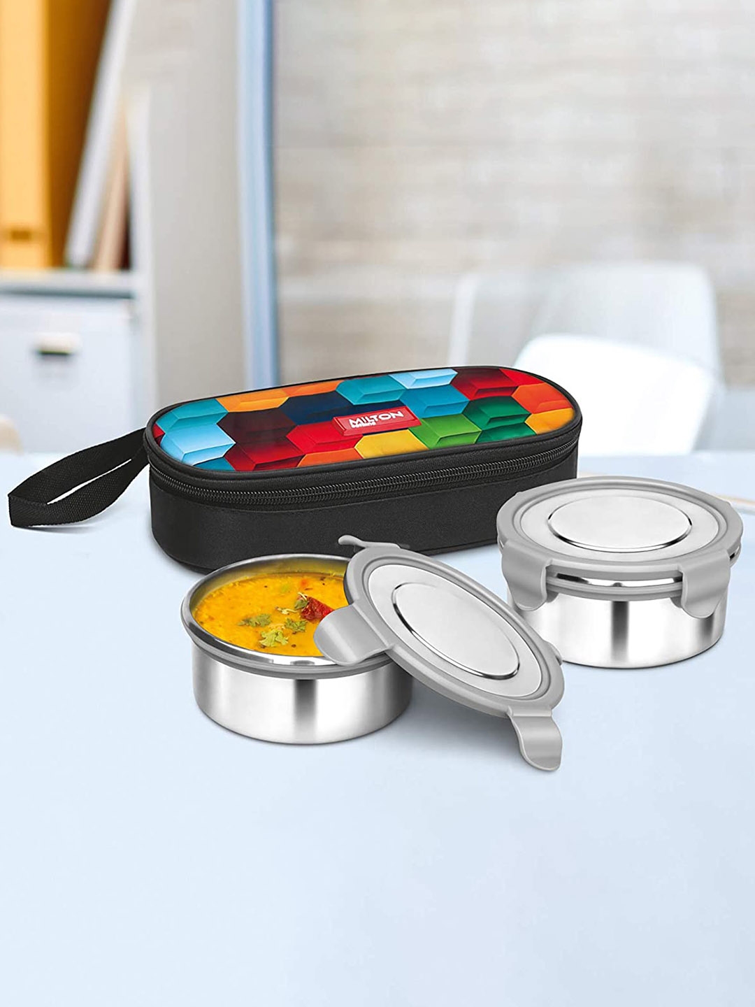 Buy Milton Fresh Meal Click 2 Pcs Rainbow Stainless Steel Lunch Box 320