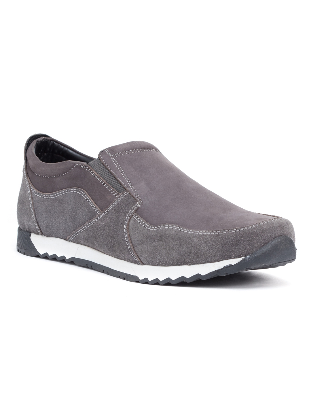 Buy Bata Men Taupe Leather Slip On Sneakers - Casual Shoes for Men ...