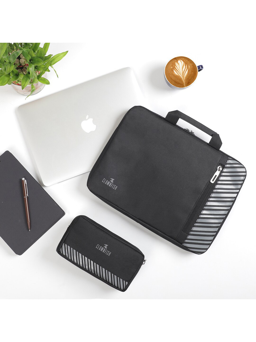 Buy THE CLOWNFISH Solid Comfort Padded Laptop Sleeve With Pouch