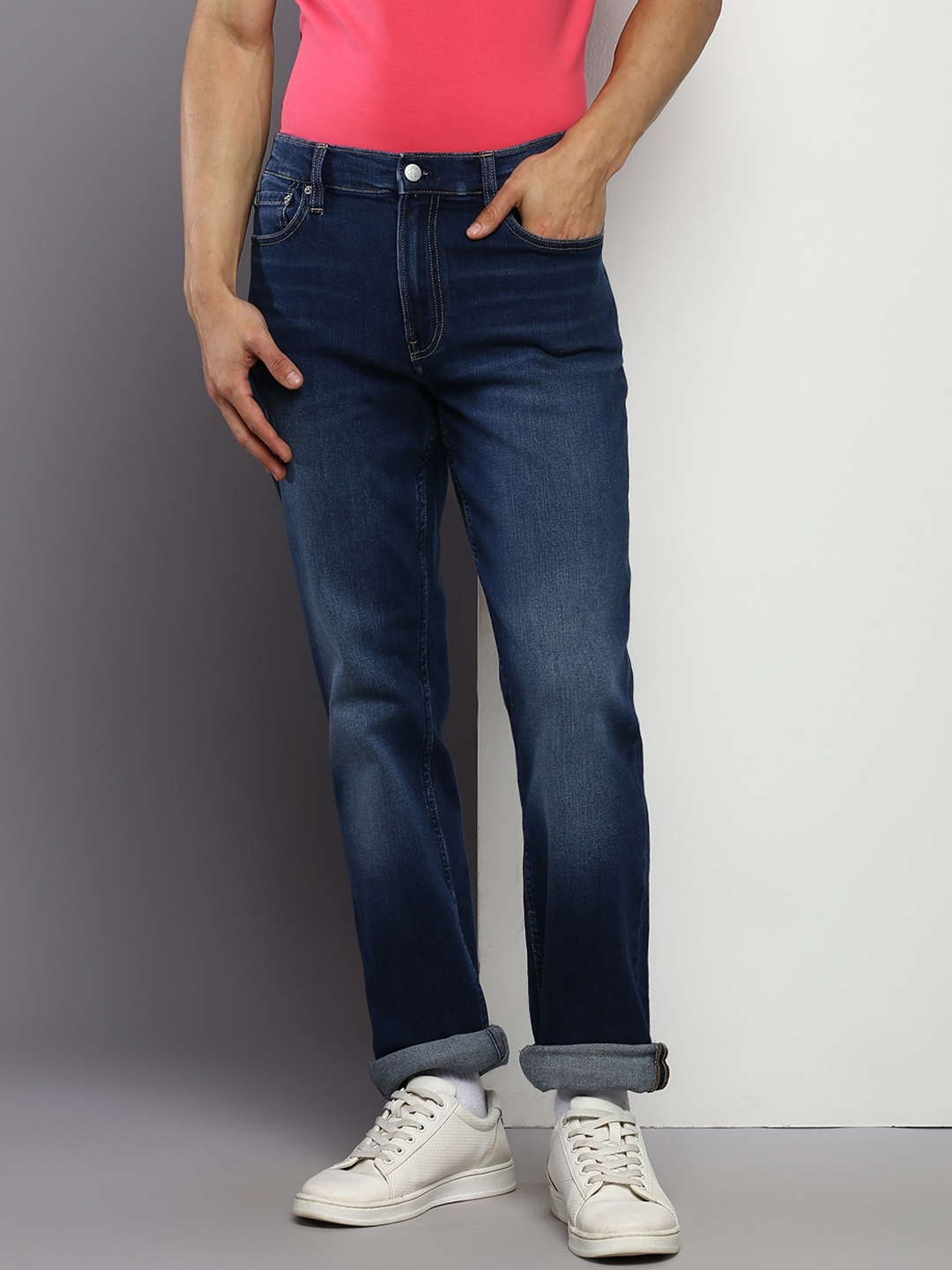 Buy Calvin Klein Jeans Men Mid Rise Slim Fit Light Fade Jeans - Jeans ...