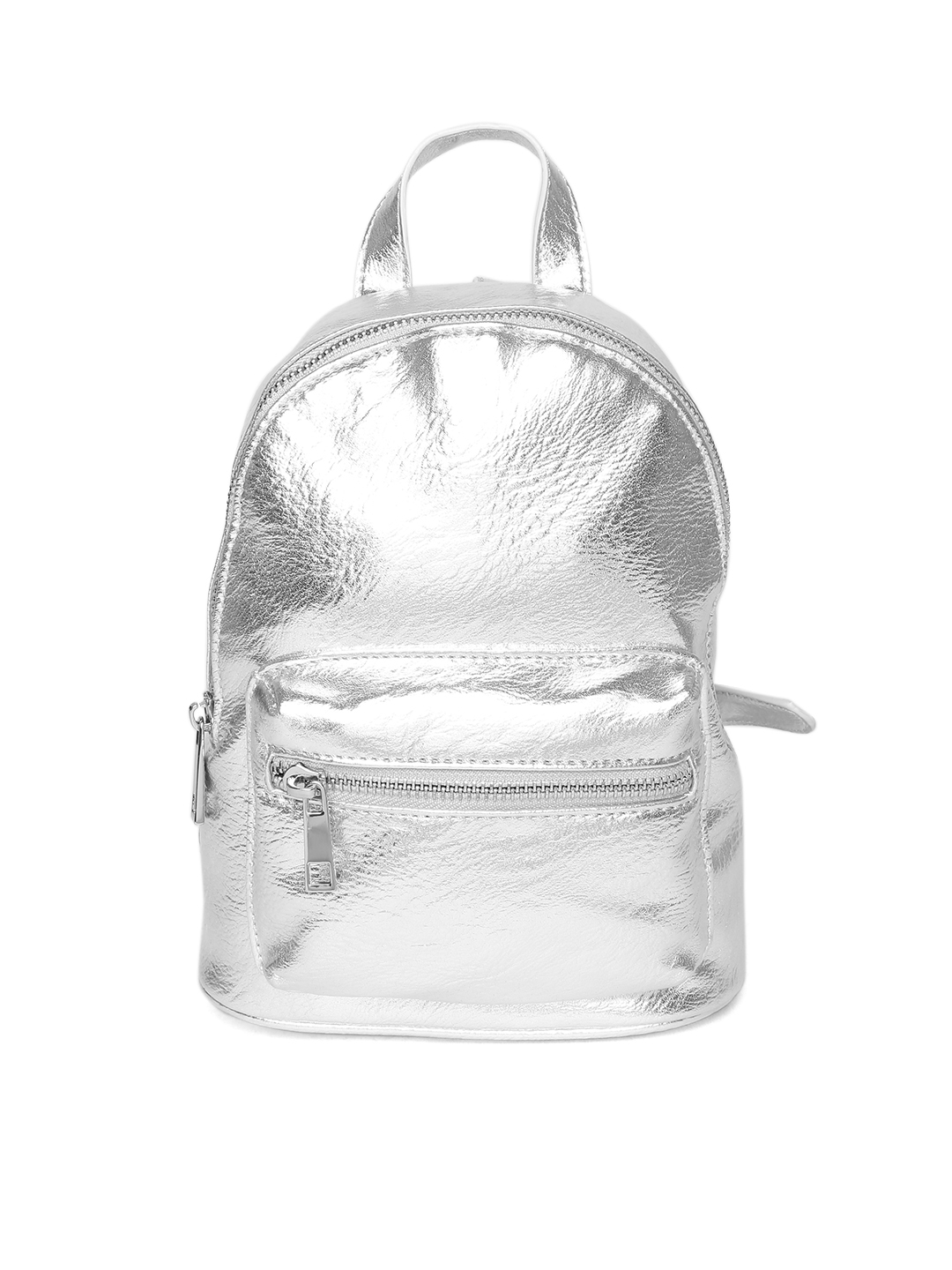 Buy FOREVER 21 Women Silver Toned Solid Backpack - Backpacks for Women ...