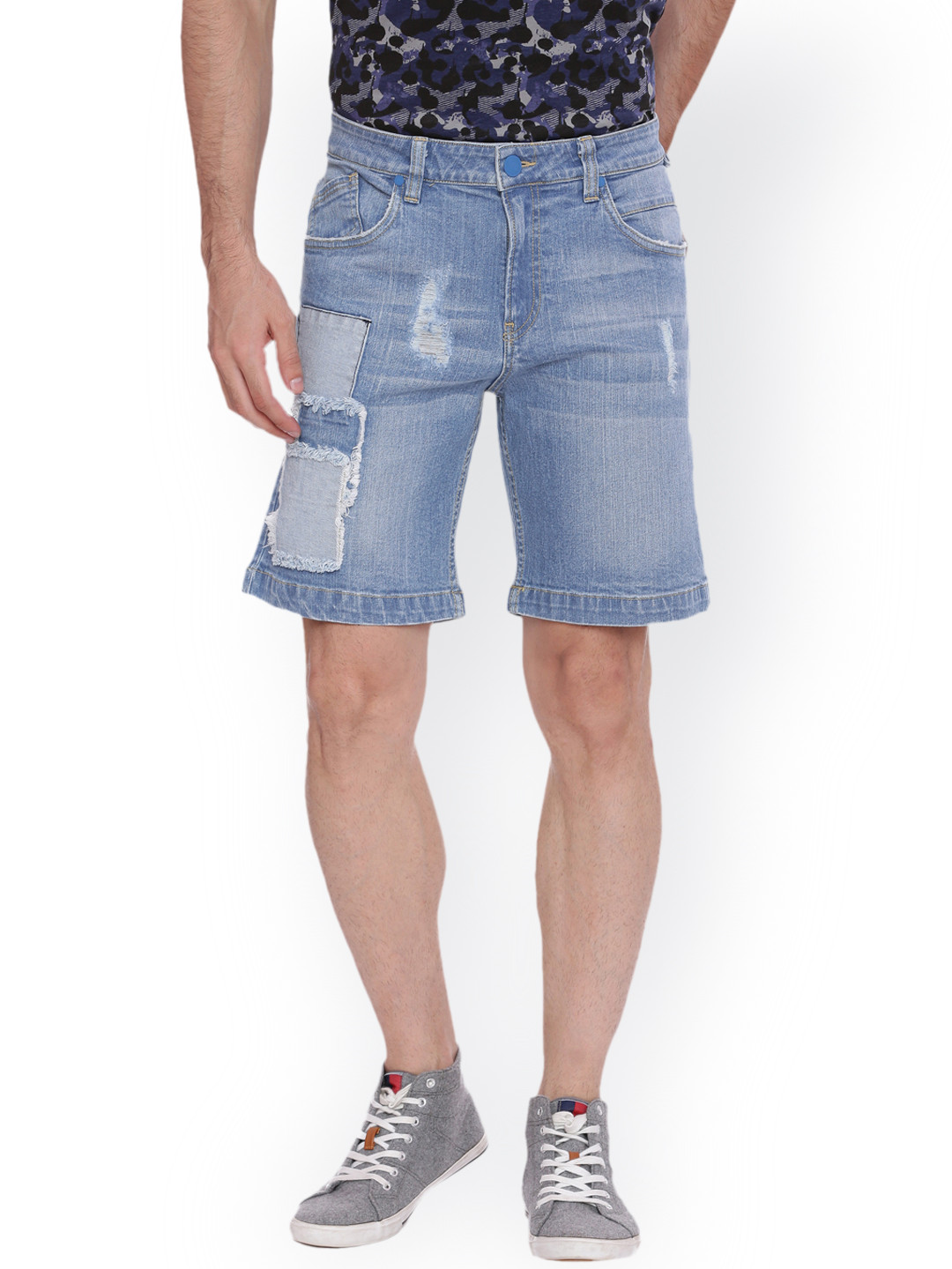 Buy Blue Saint Men Blue Washed Slim Fit Denim Shorts Shorts for Men