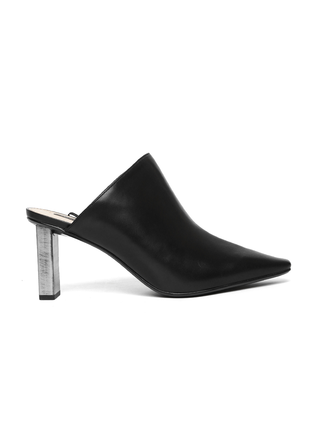 mango heel leather mules