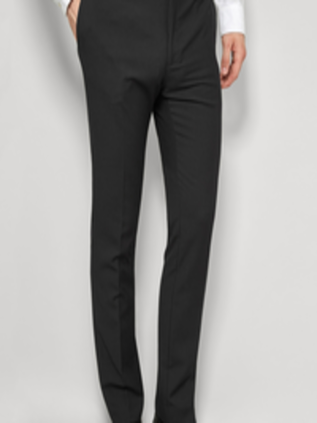 Buy Next Men Black Skinny Fit Solid Formal Trousers - Trousers for Men ...