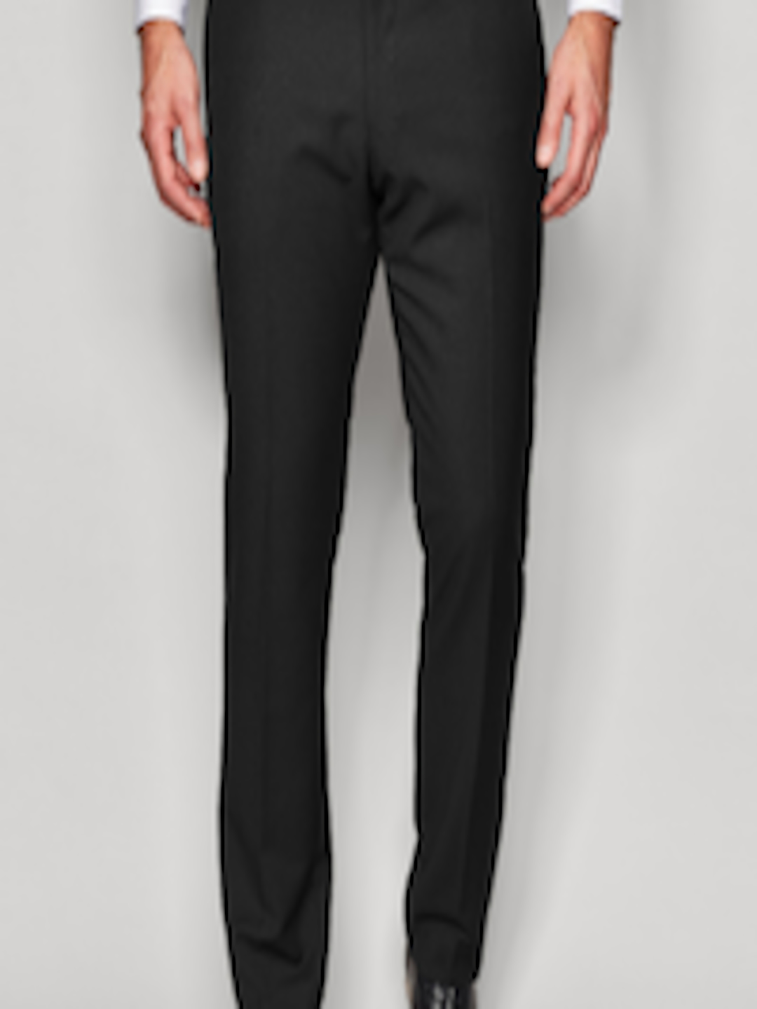 Buy Next Men Black Slim Fit Solid Formal Trousers - Trousers for Men ...