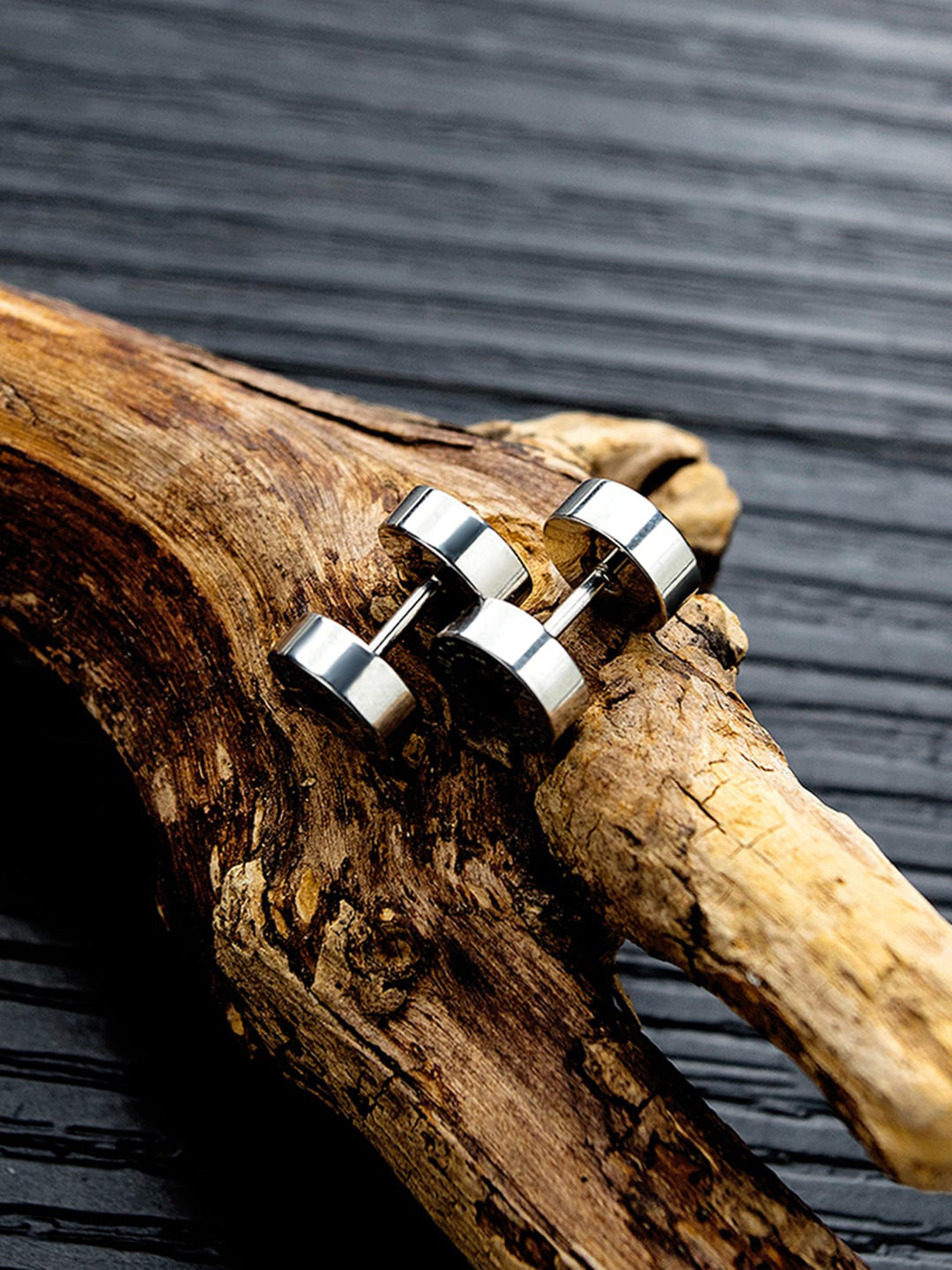 Buy Peora Silver Plated Circular Stud Earrings Earrings for Men