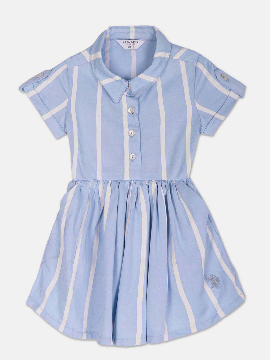 Buy U.S. Polo Assn. Kids Girls Vertical Striped Shirt Dress Dresses