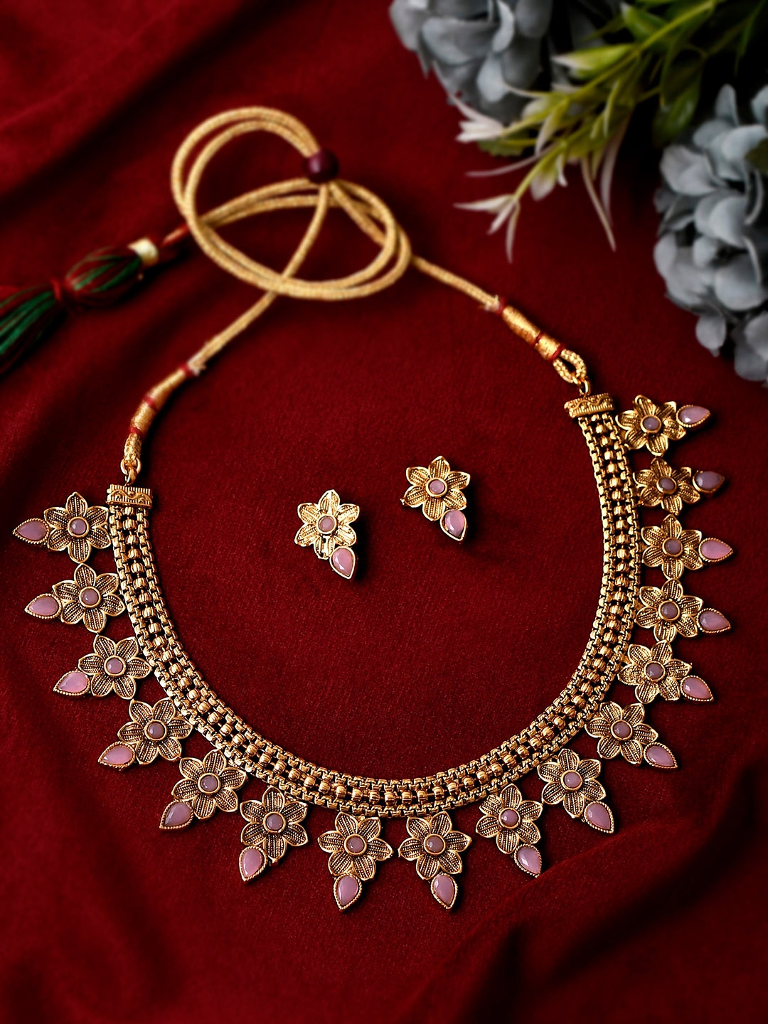 Buy AQUASTREET JEWELS Gold Plated Stone Studded Necklace & Earrings Set - Jewellery Set for