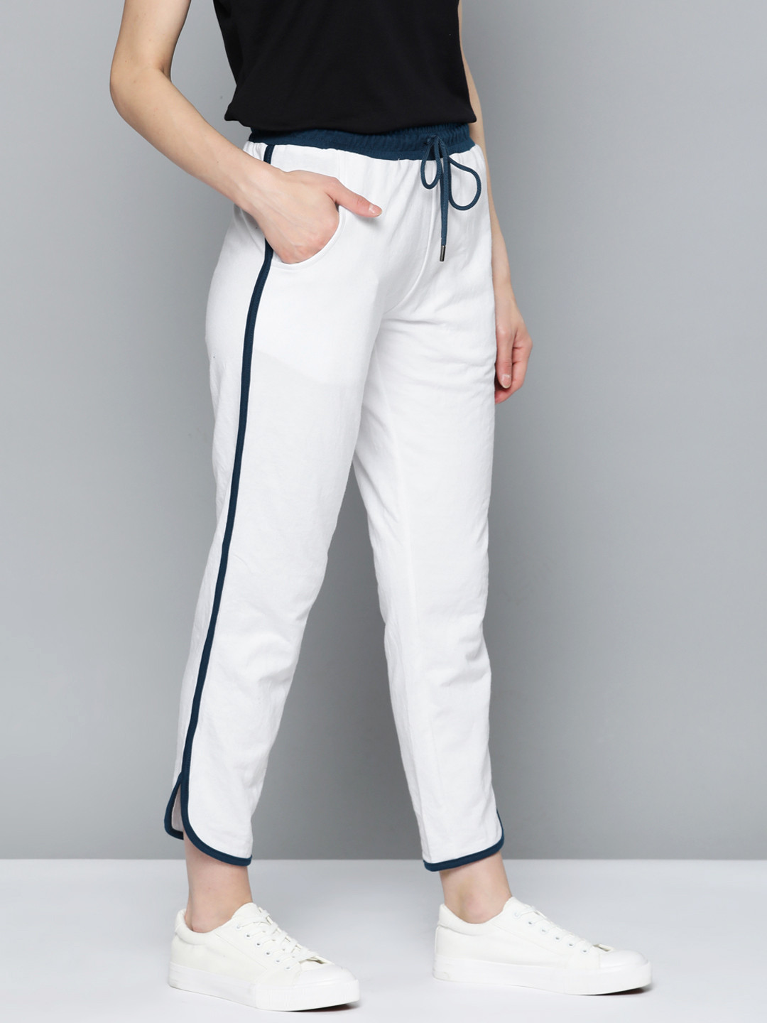 Buy Mast & Harbour Women Solid Cropped Track Pant Track Pants for