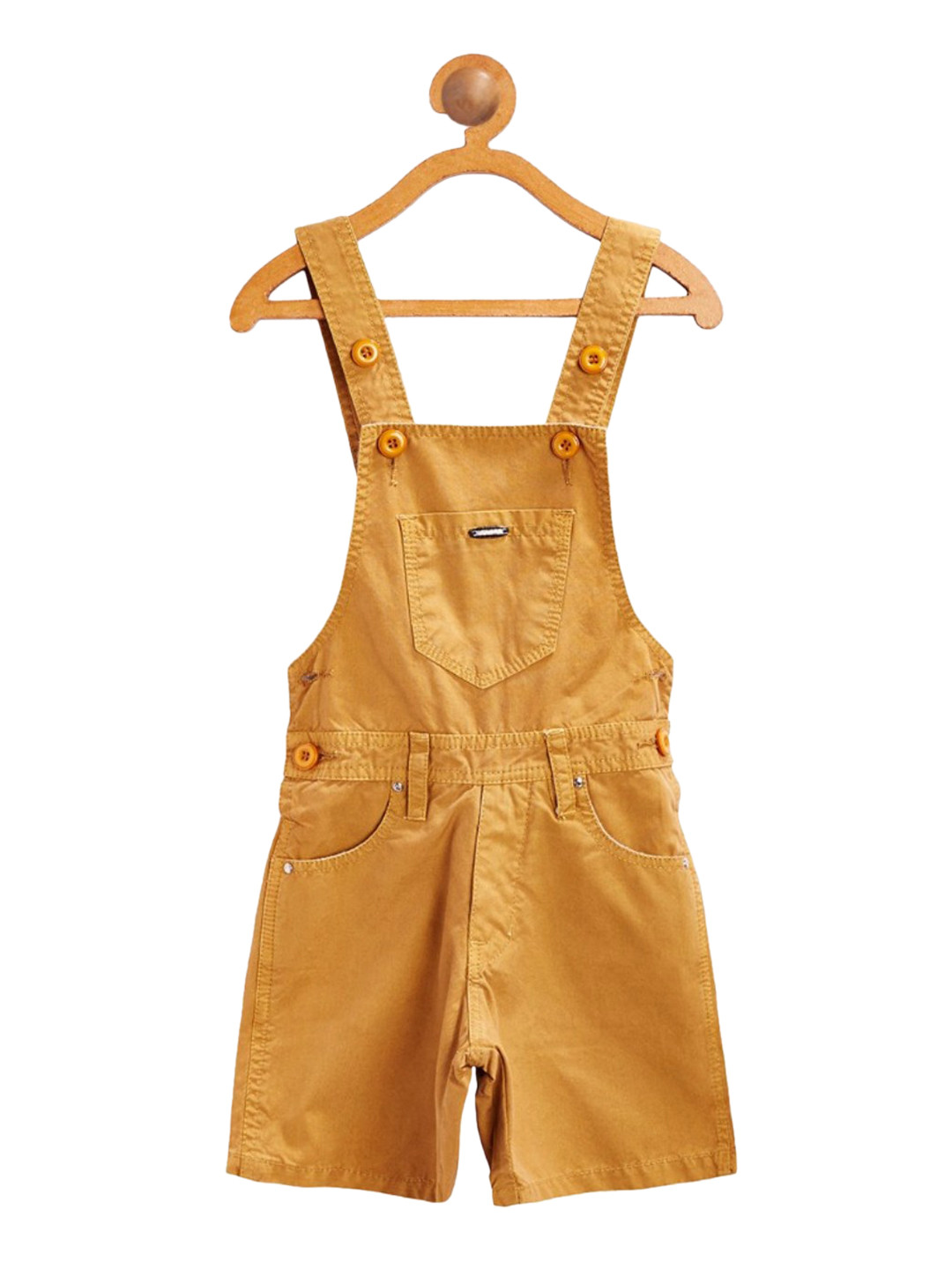 Buy FirstClap Kids Khaki Denim Dungarees Dungarees for Unisex Kids