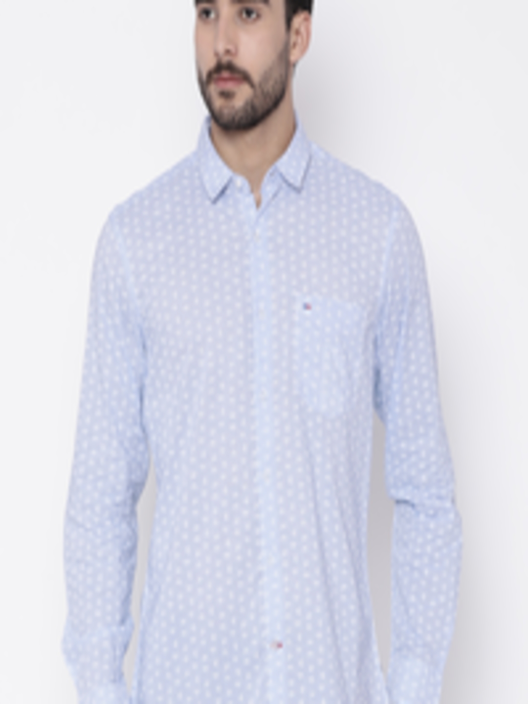 Buy Indigo Nation Men Blue Slim Fit Printed Casual Shirt - Shirts for ...