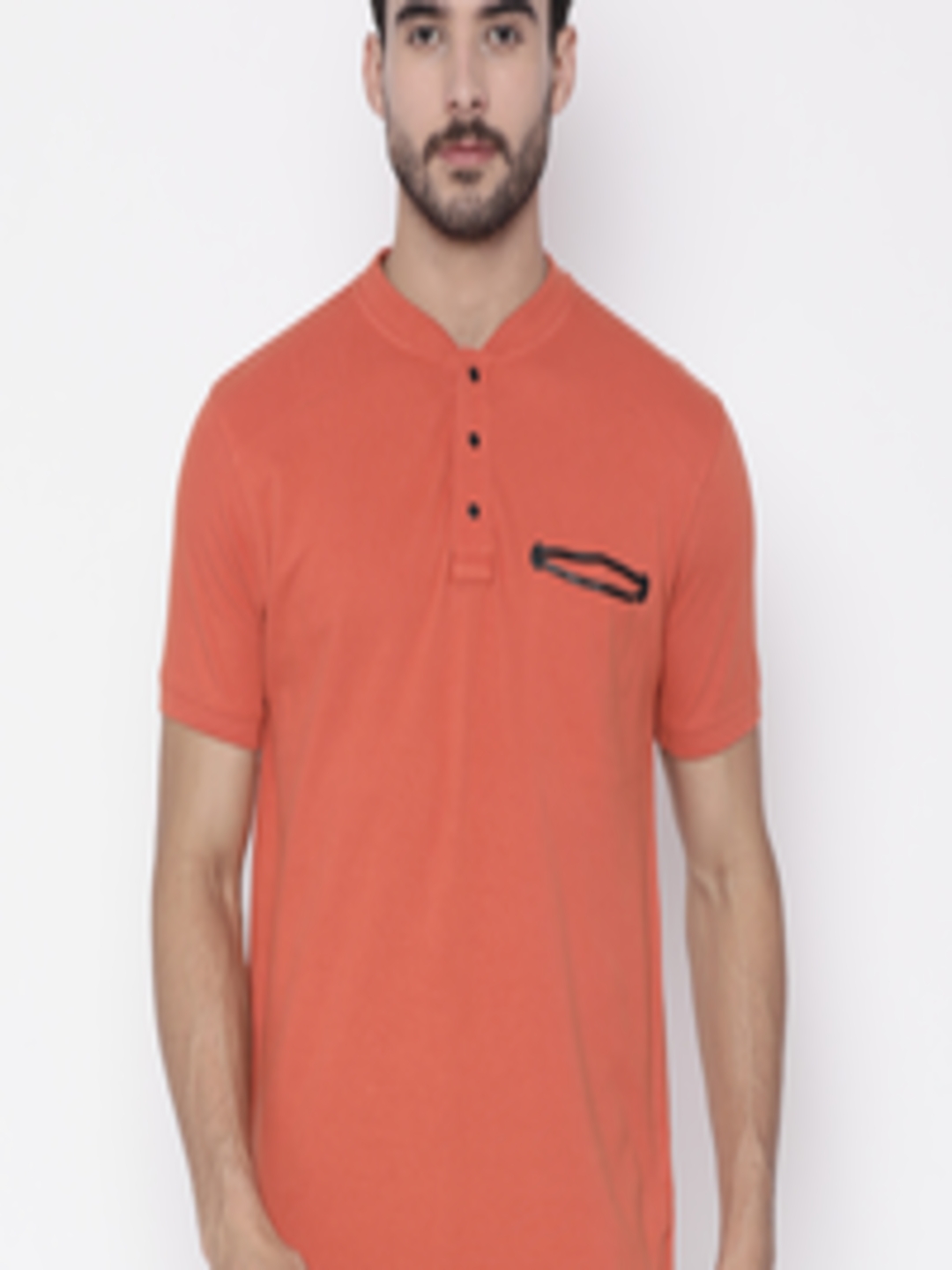 Buy Indigo Nation Men Orange Pure Cotton T Shirt - Tshirts for Men ...