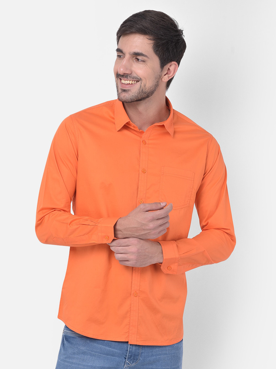 Buy Canary London Spread Collar Cotton Slim Fit Casual Shirt - Shirts