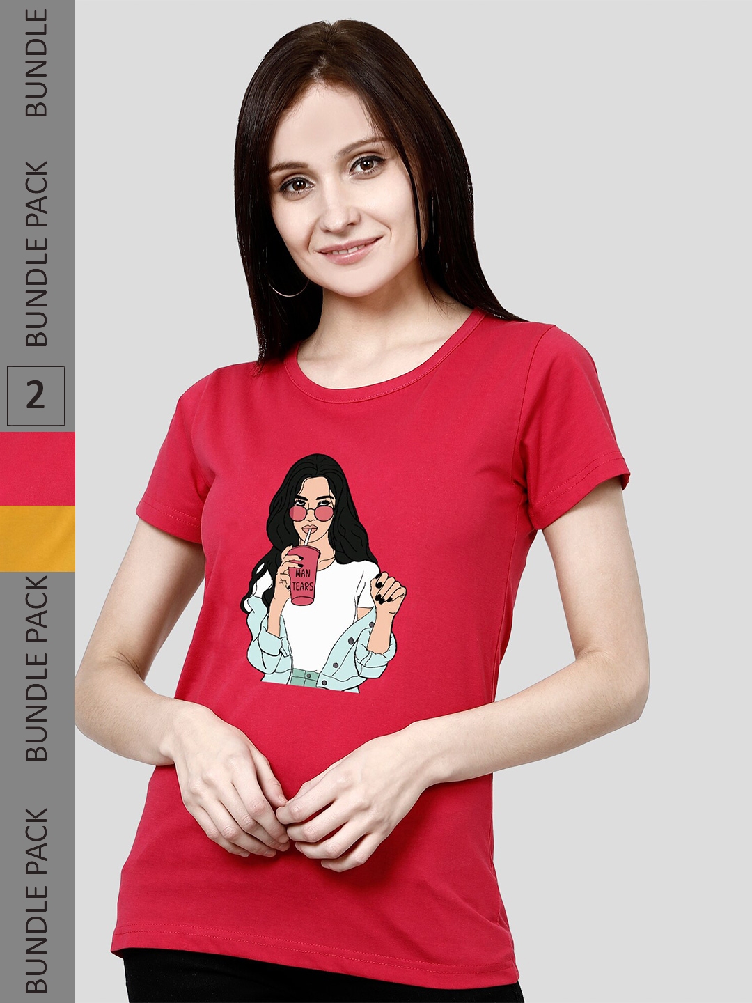 Buy Chozi Pack Of 2 Printed Graphic Printed Cotton T Shirt Tshirts For Women 22094054 Myntra 