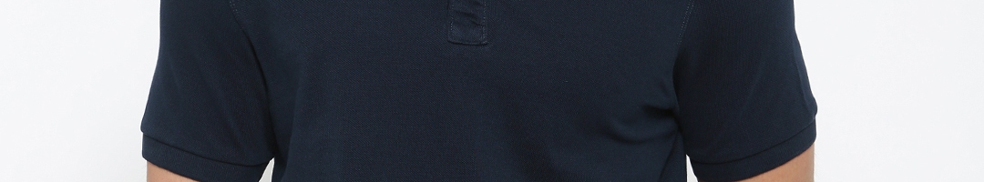 Buy Arrow Blue Jean Co. Men Navy Solid Polo Pure Cotton T Shirt ...