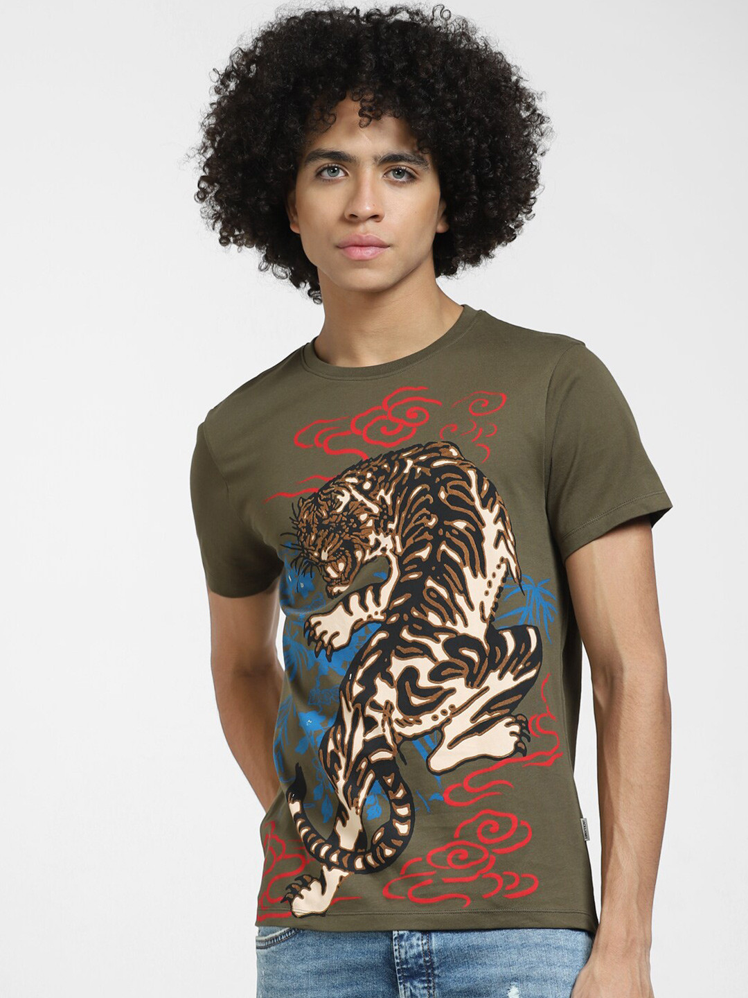 Buy Jack & Jones Graphic Printed Round Neck Cotton T Shirt Tshirts