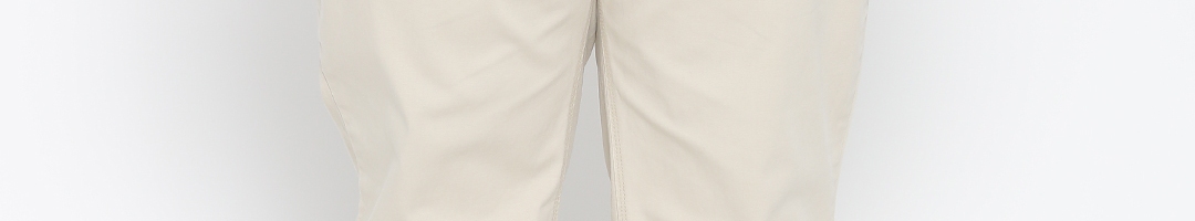 Buy ALL Plus Size Men Beige Regular Fit Solid Chinos - Trousers for Men ...