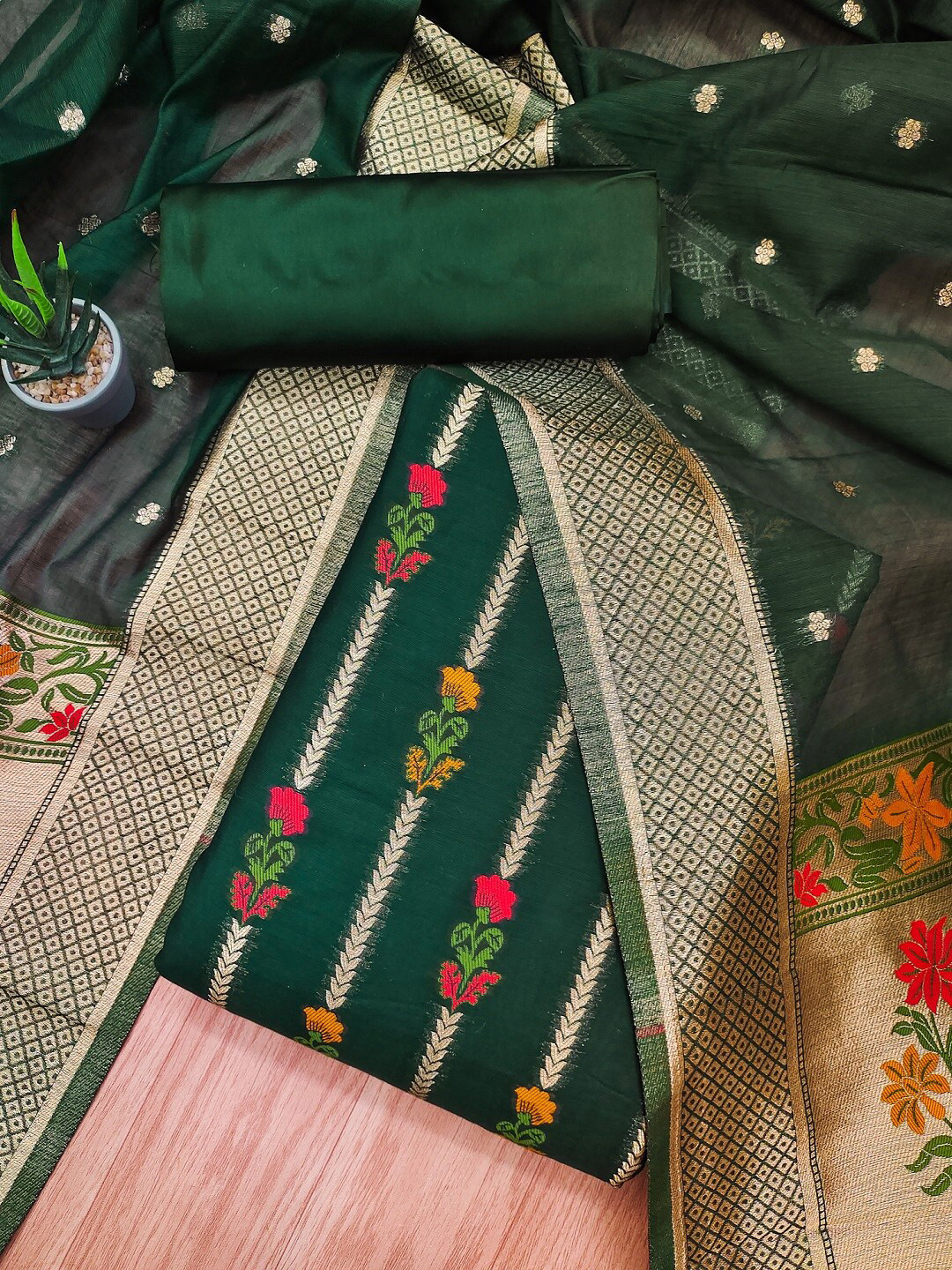 Buy KALINI Woven Design Unstitched Dress Material Dress Material for