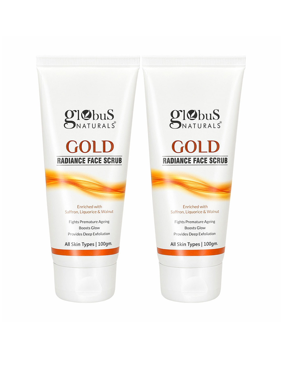 Buy Globus Naturals Set Of 2 Gold Radiance Brightening Face Scrub 100