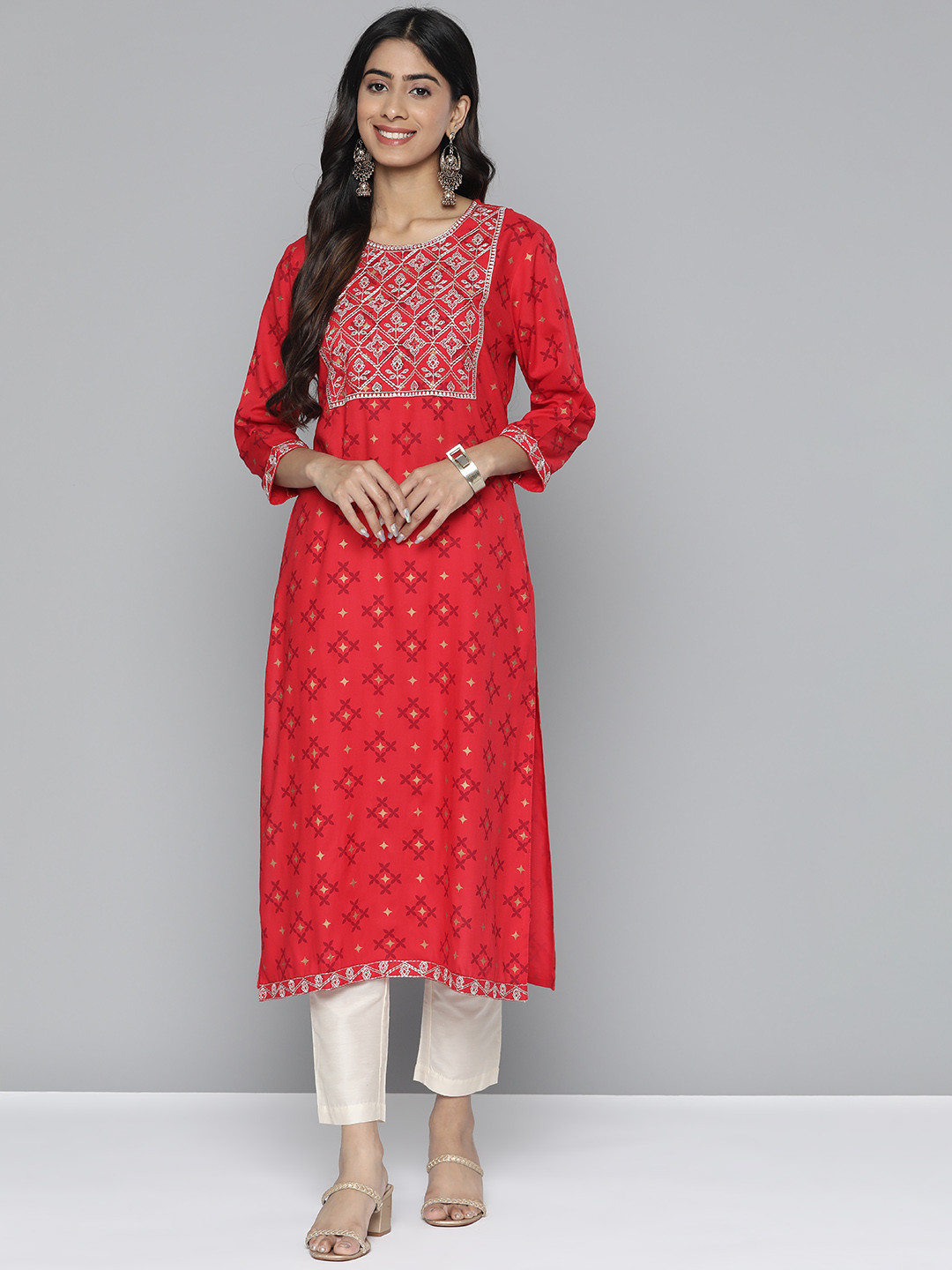 Flex Cotton Kurtha with Zari embroidery main image 0