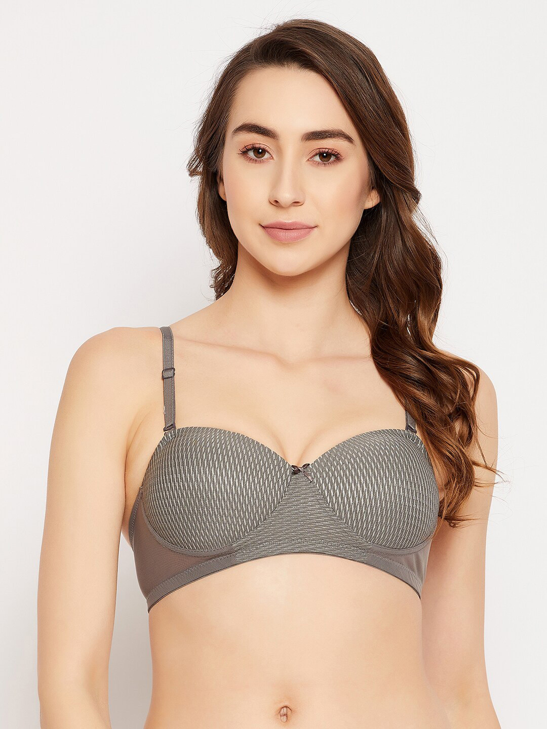 Buy Clovia Lace Detailed Padded Non Wired Demi Cup Multiway Strapless