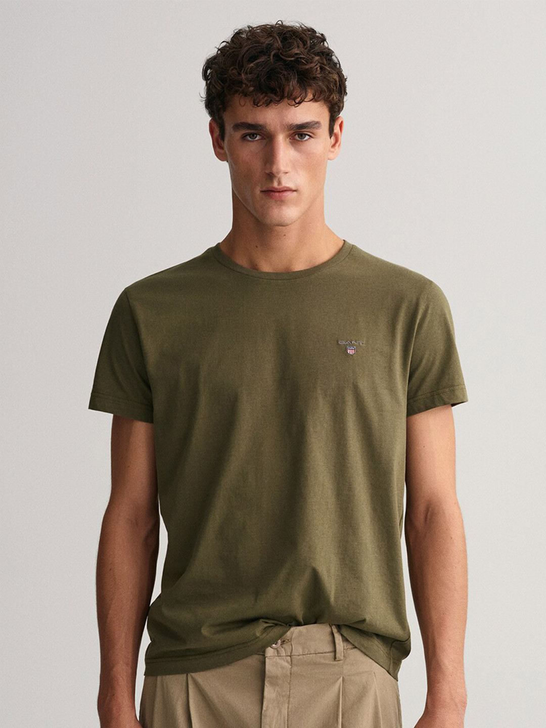 Gant Men Solid Green Shirt
