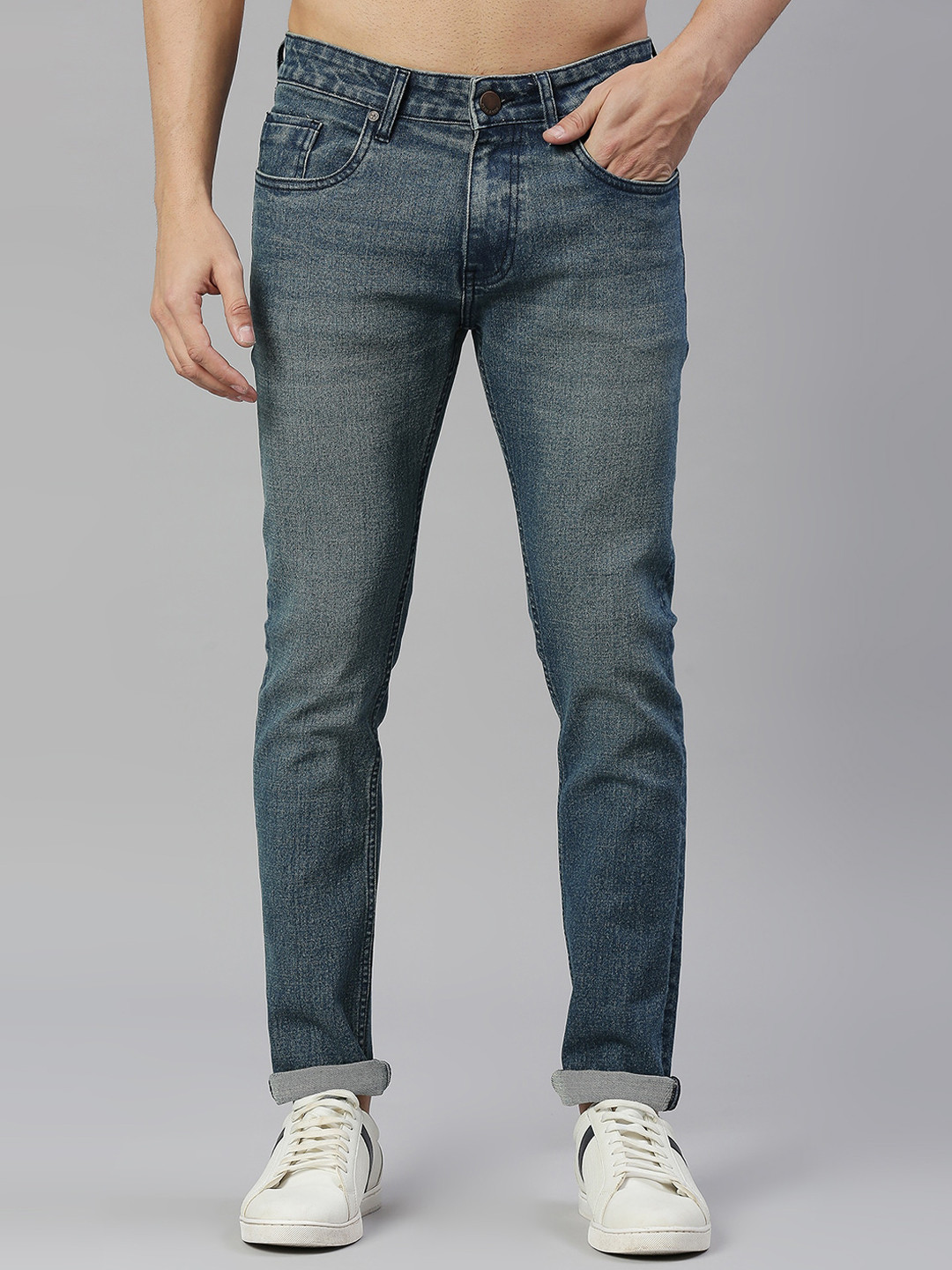 Buy HERE&NOW Men Smart Skinny Fit Light Fade Stretchable Jeans - Jeans ...