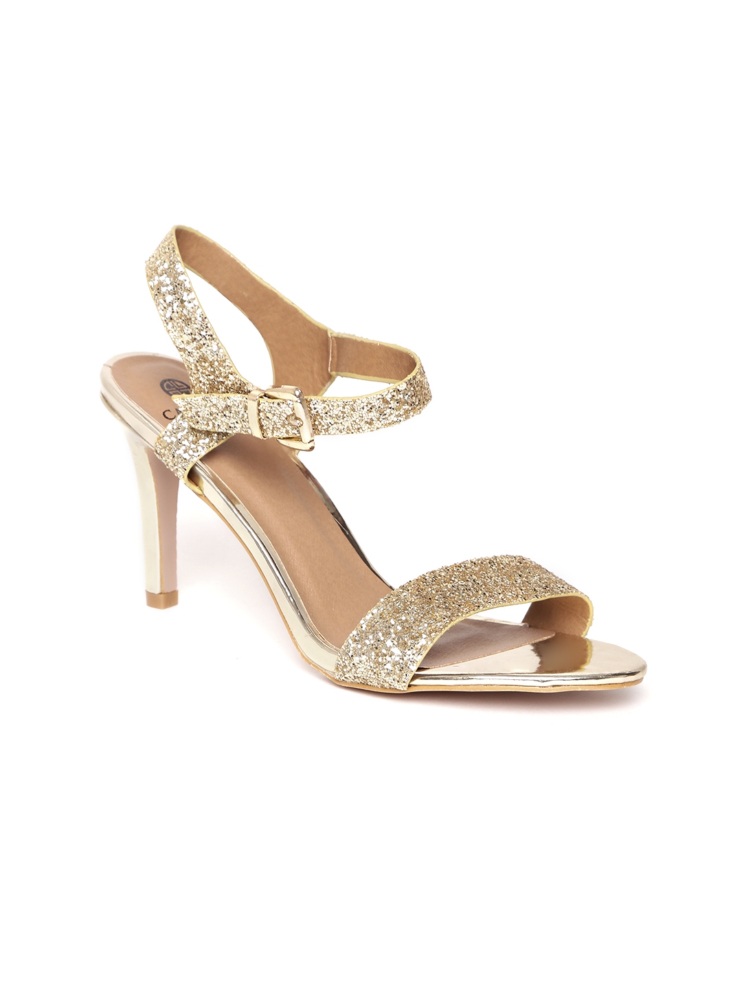 Buy Carlton London Women Gold Toned Shimmer Slim Heels - Heels for ...