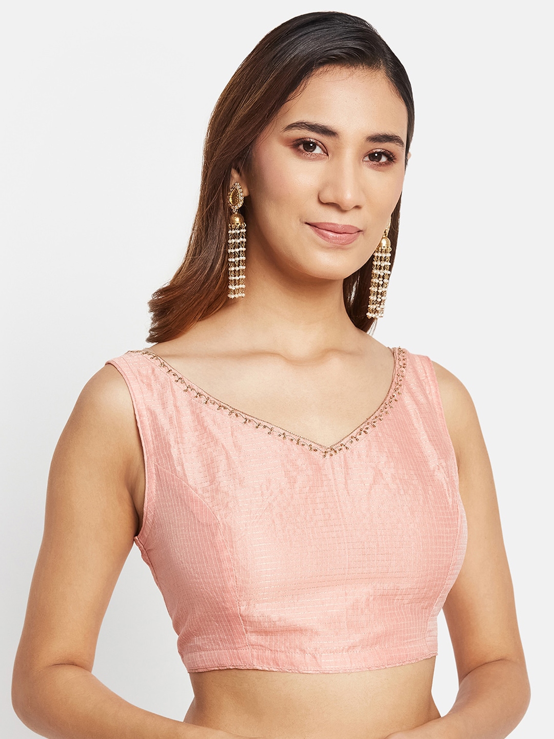 Buy Fabindia Woven Design Beads & Stones Saree Blouse Saree Blouse