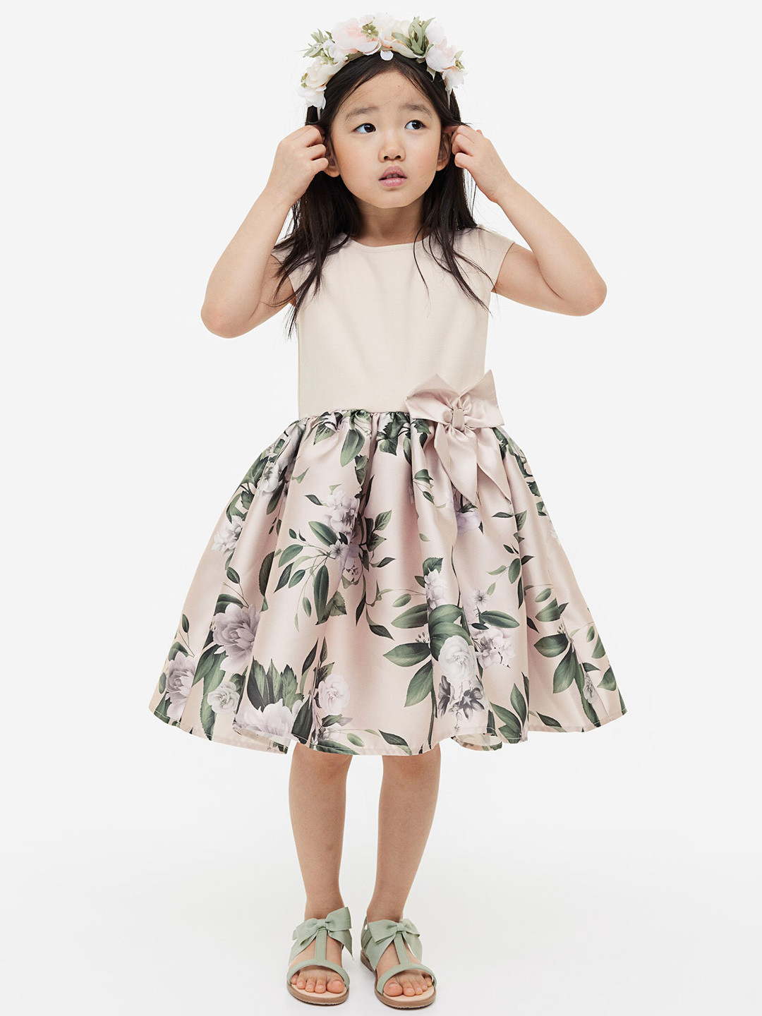 Buy H&M Bow Detail Printed Dress Dresses for Girls 22138596 Myntra