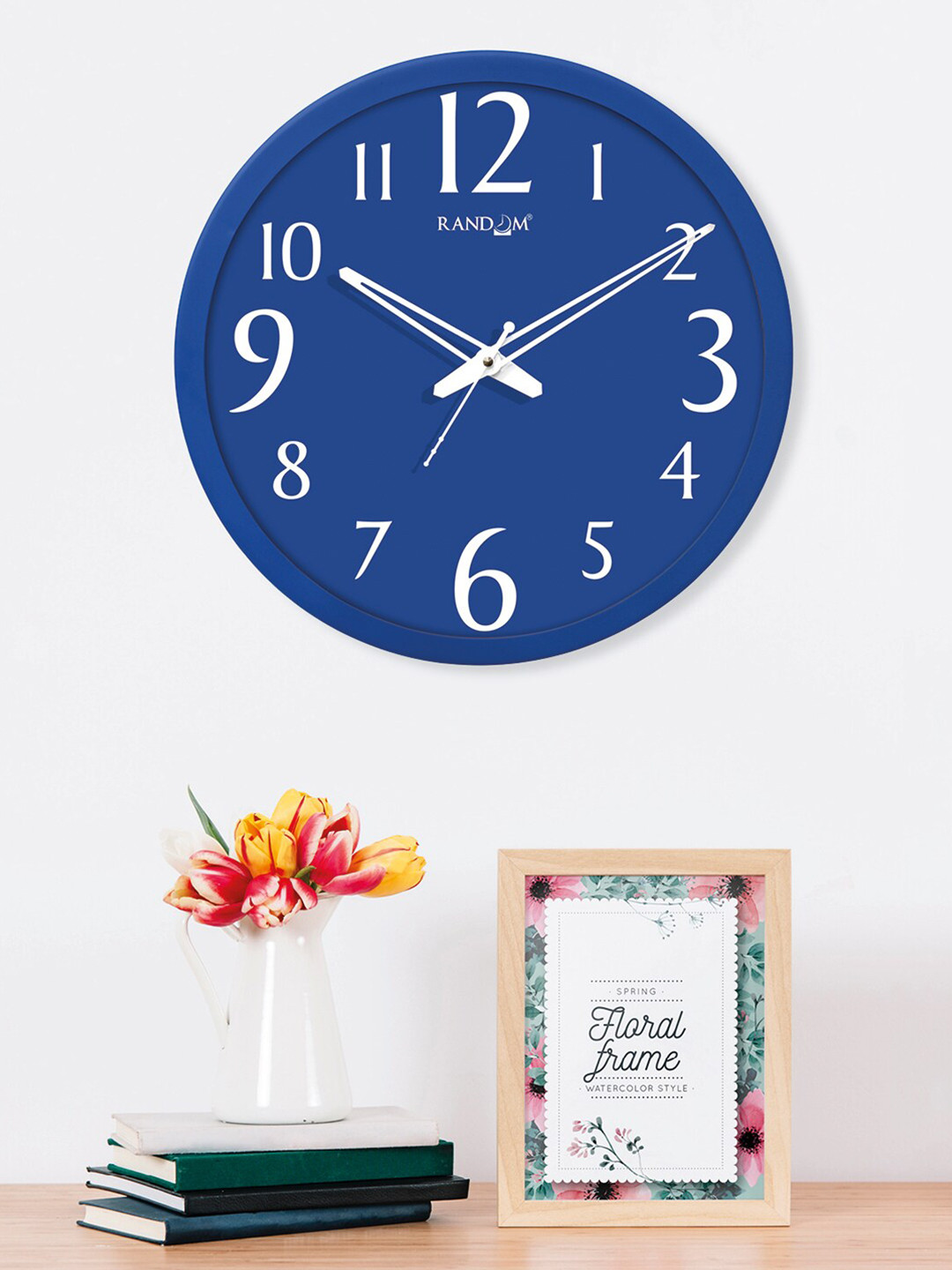 Buy RANDOM Blue & White Analogue Contemporary Round Wall Clock Clocks