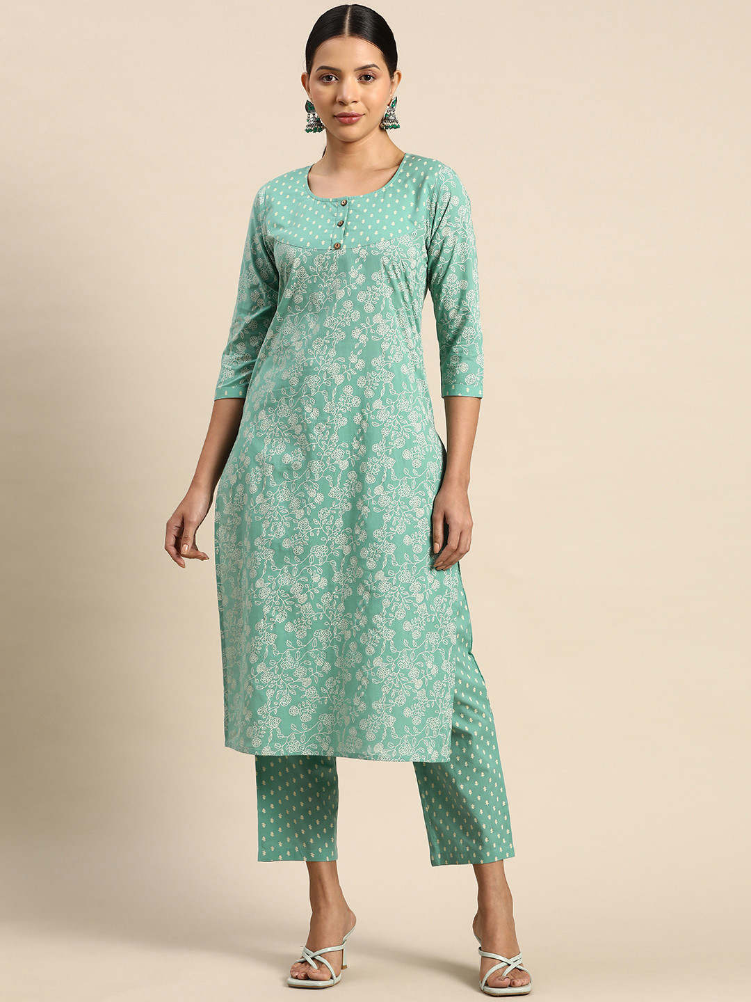 Ananya Grey Linen Cotton Plain Kurta with Gota Work