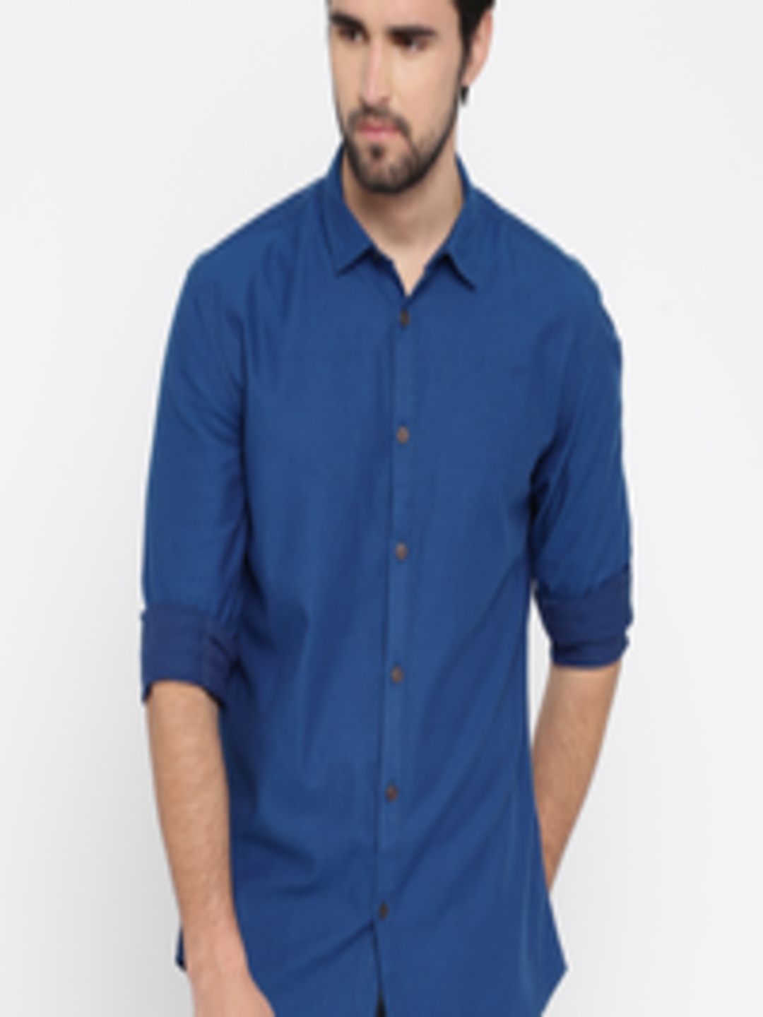 Buy British Club Men Blue Slim Fit Self Design Casual Shirt - Shirts ...