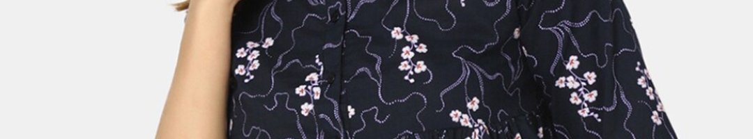Buy V Mart Floral Print Cotton Mandarin Collar Empire Top - Tops for ...