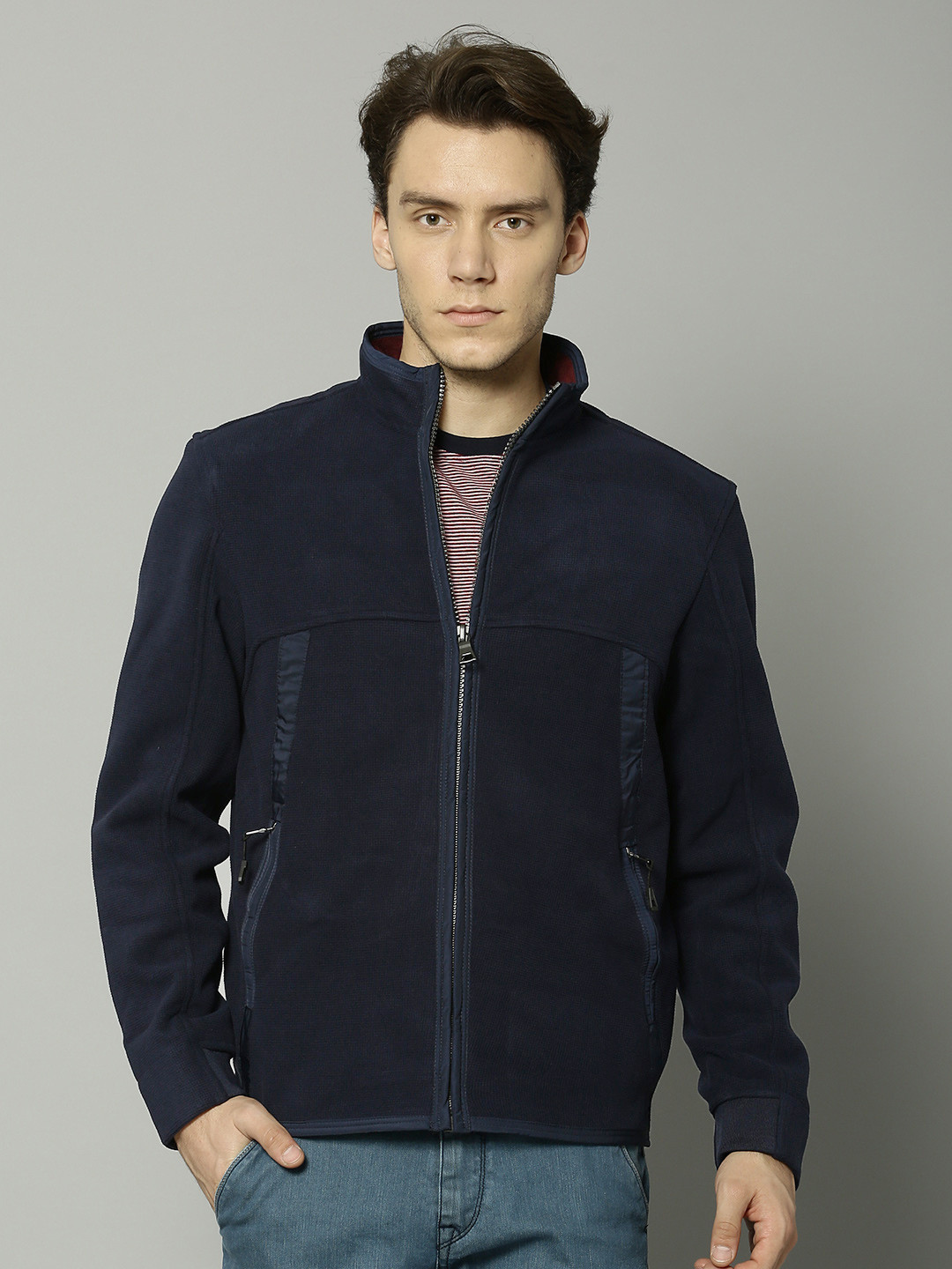 Buy Marks & Spencer Men Navy Blue Solid Tailored Jacket Jackets for