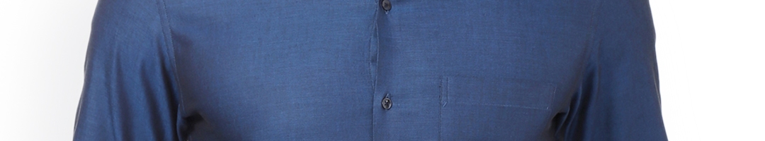 Buy Peter England Men Blue Slim Fit Solid Formal Shirt - Shirts for Men ...
