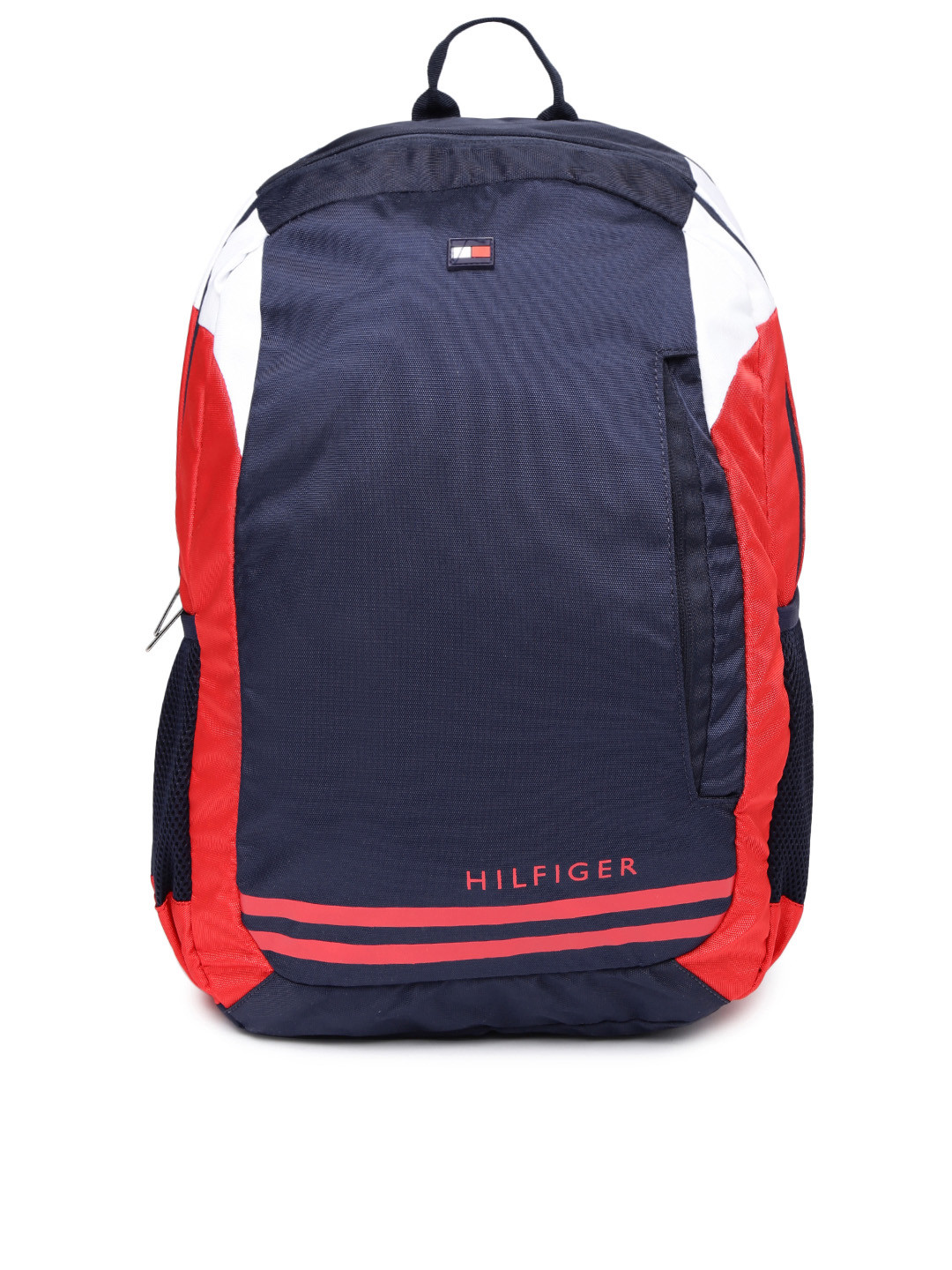 Buy Tommy Hilfiger Unisex Navy Blue & Red Colourblocked Backpack Backpacks for Unisex 2216133