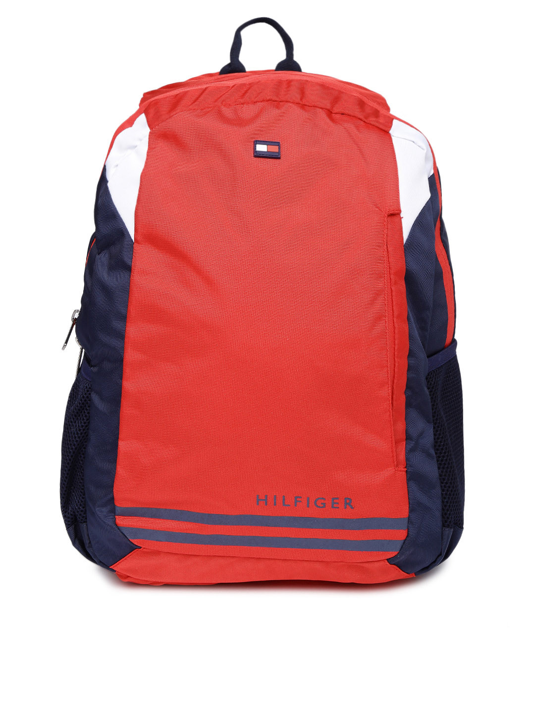 Buy Tommy Hilfiger Unisex Red & Navy Blue Colourblocked Backpack