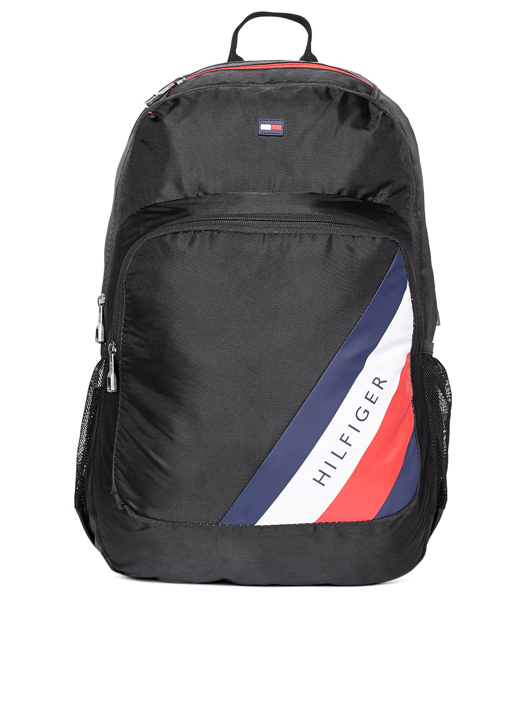 Buy Tommy Hilfiger Unisex Black Brand Logo Laptop Backpack Backpacks