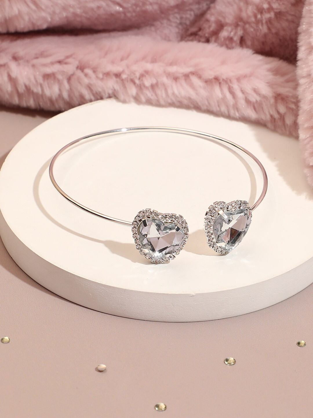Buy SOHI Silver Plated Stone Studded Armlet Bracelet - Bracelet for ...
