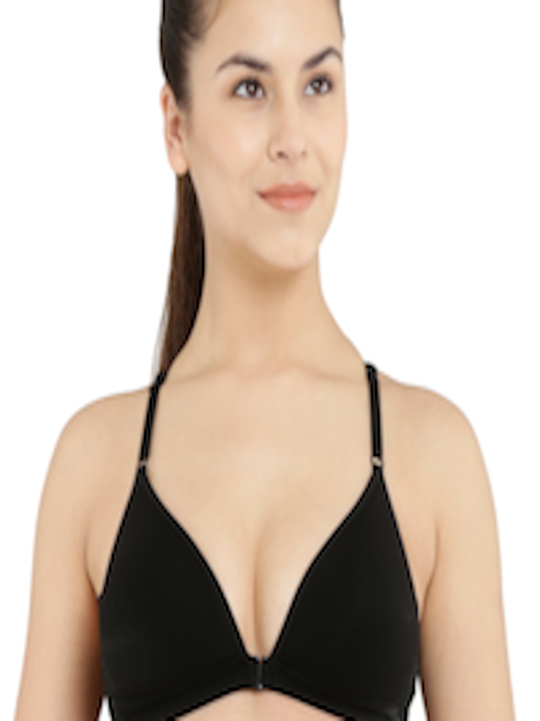 Buy Floret Black Solid Non Wired Lightly Padded Push Up Bra T 3037 - Bra  for Women 2216608