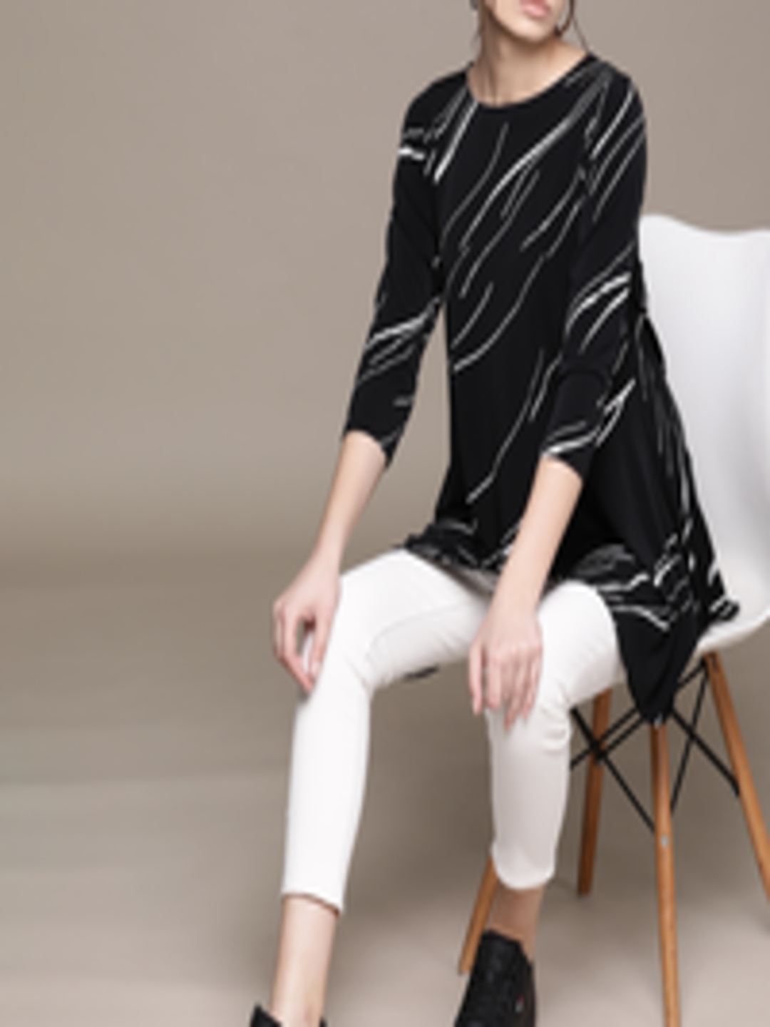 Buy Macy's Alfani Printed Asymmetrical Swing Knitted A Line Top - Tops ...