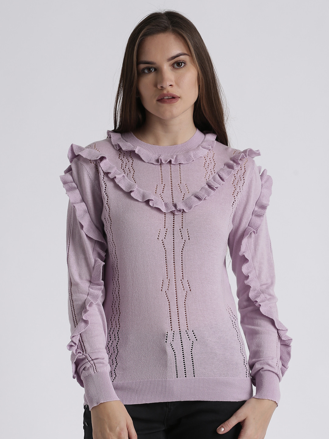 Buy Splash Women Lavender Solid Pure Cotton Top Tops for Women