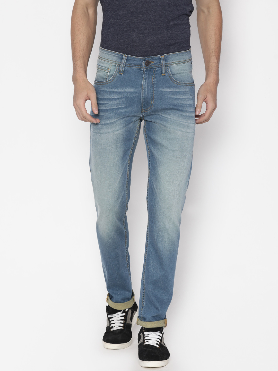 Buy Slub Men Blue Slim Fit Mid Rise Clean Look Jeans Jeans for Men