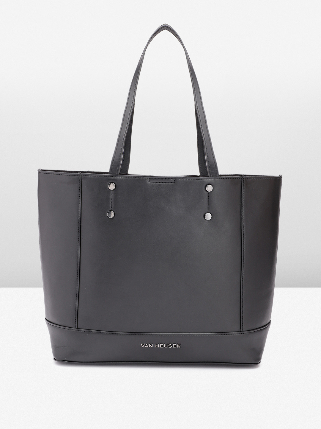 Buy Van Heusen Black Solid Tote Bag Handbags for Women 22182334 Myntra