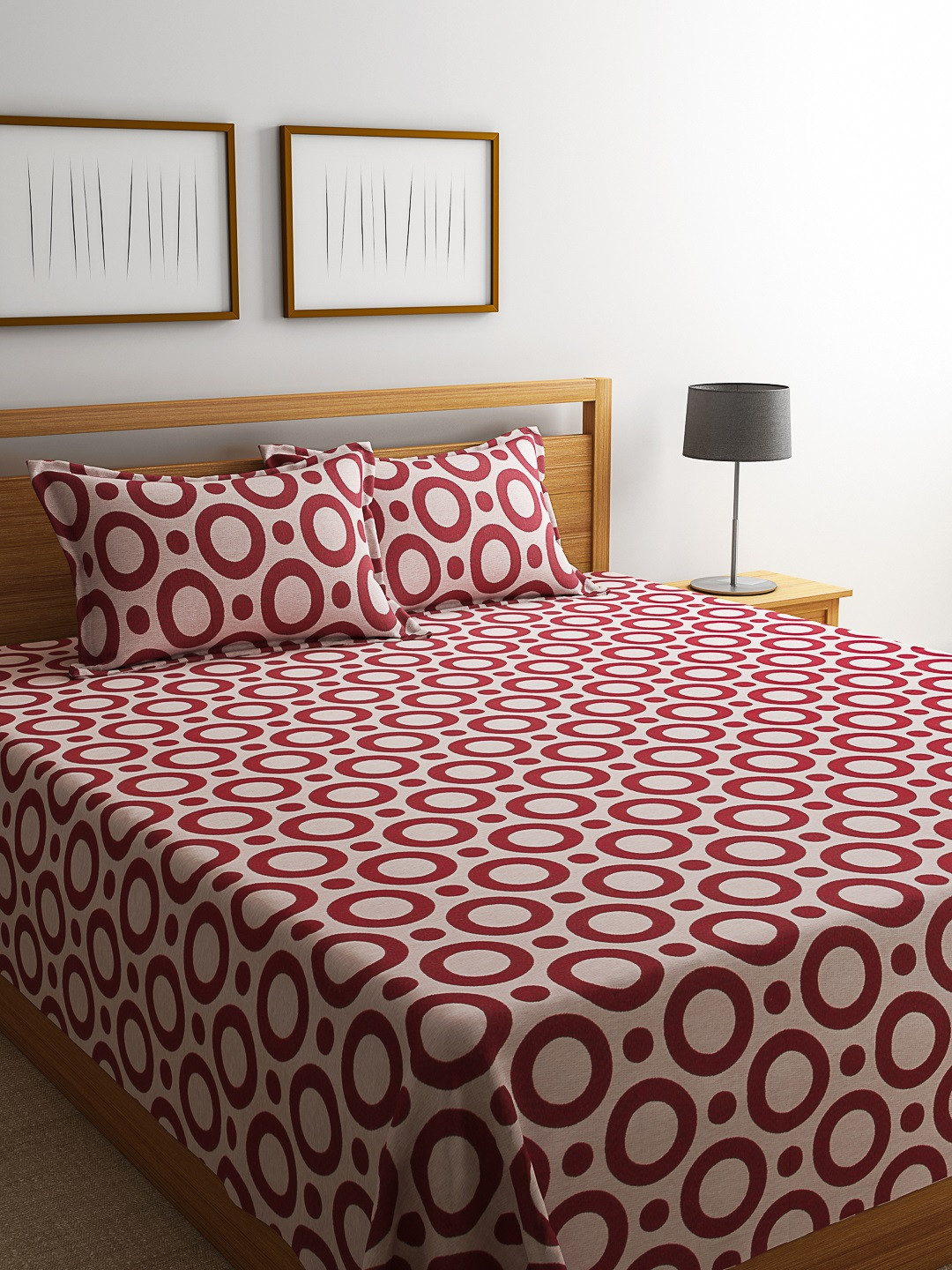 Buy Romee Majestic 14 Polycotton Red Bed Cover Bed Covers for Unisex