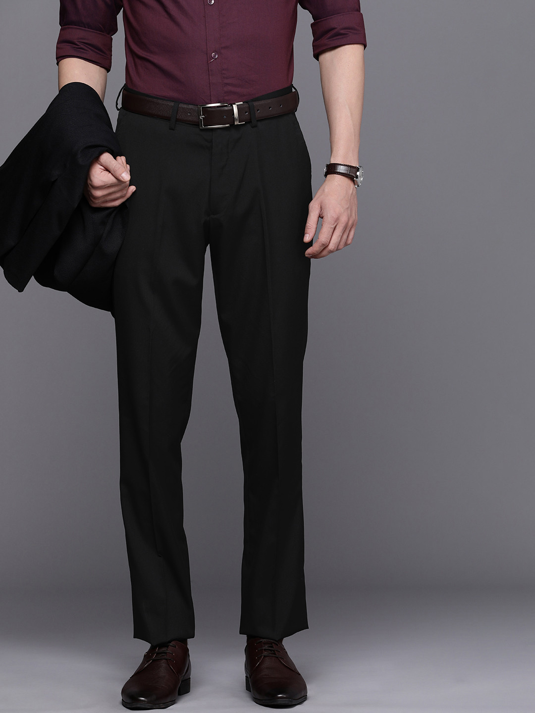 Buy Theme Smart Slim Fit Trousers Trousers for Men 22190294 Myntra