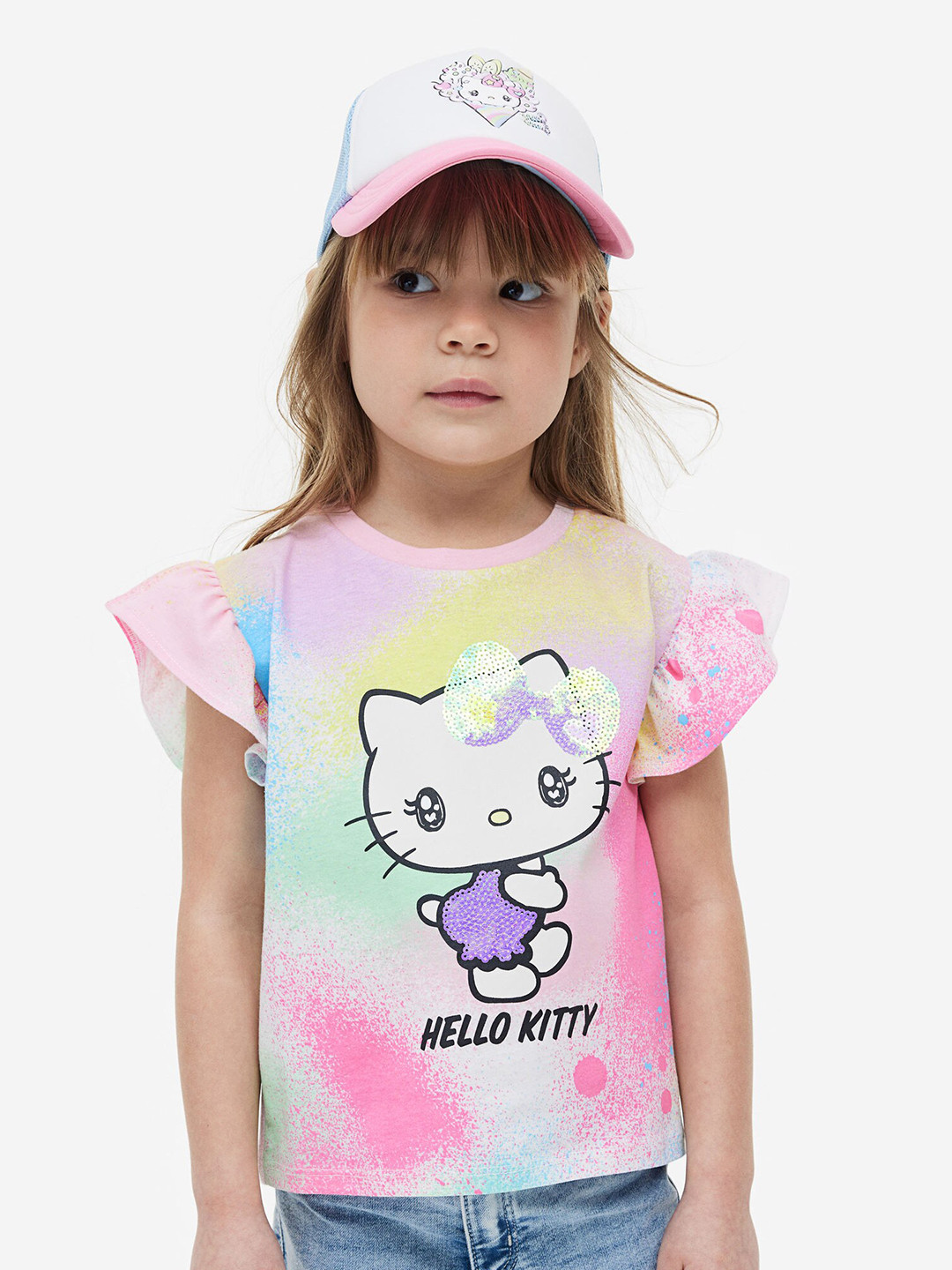 Buy H&M Girls Pure Cotton Flutter Sleeved Top Tops for Girls 22199252