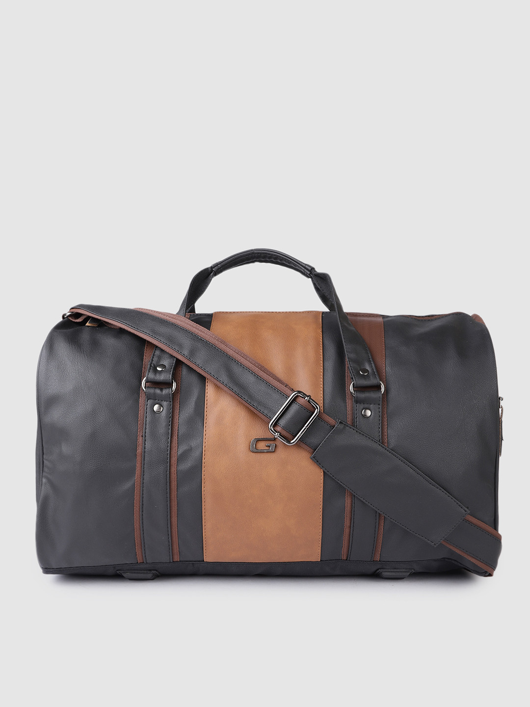Buy Gear Colourblocked Vintage Leather Duffel Bag Duffel Bag for