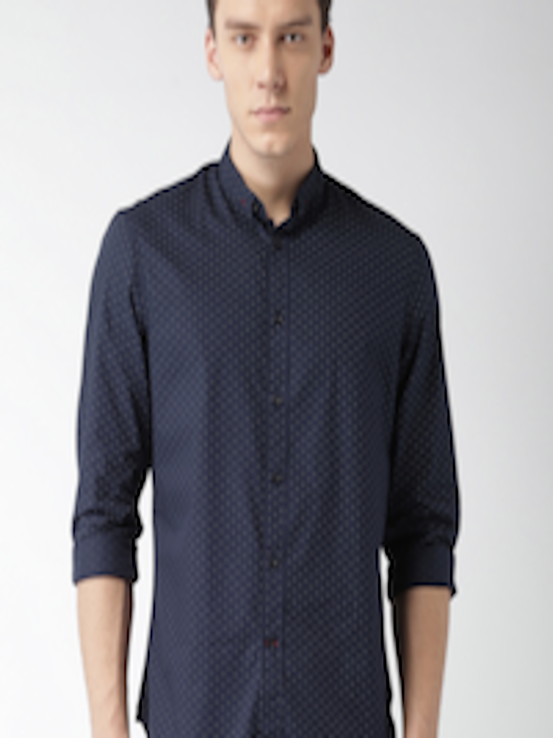 Buy Celio Men Navy Blue Regular Fit Printed Casual Shirt - Shirts for ...